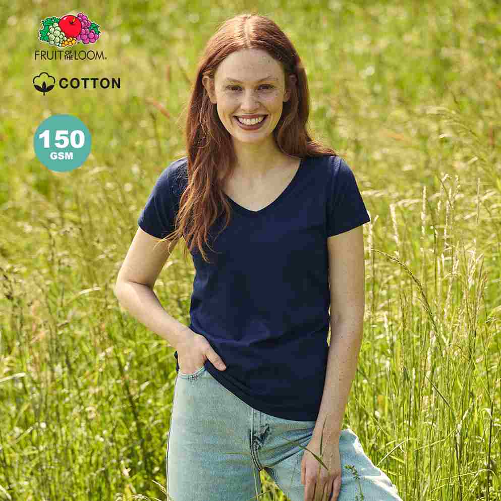 T-shirt Donna colorata con collo a V - immagine 2