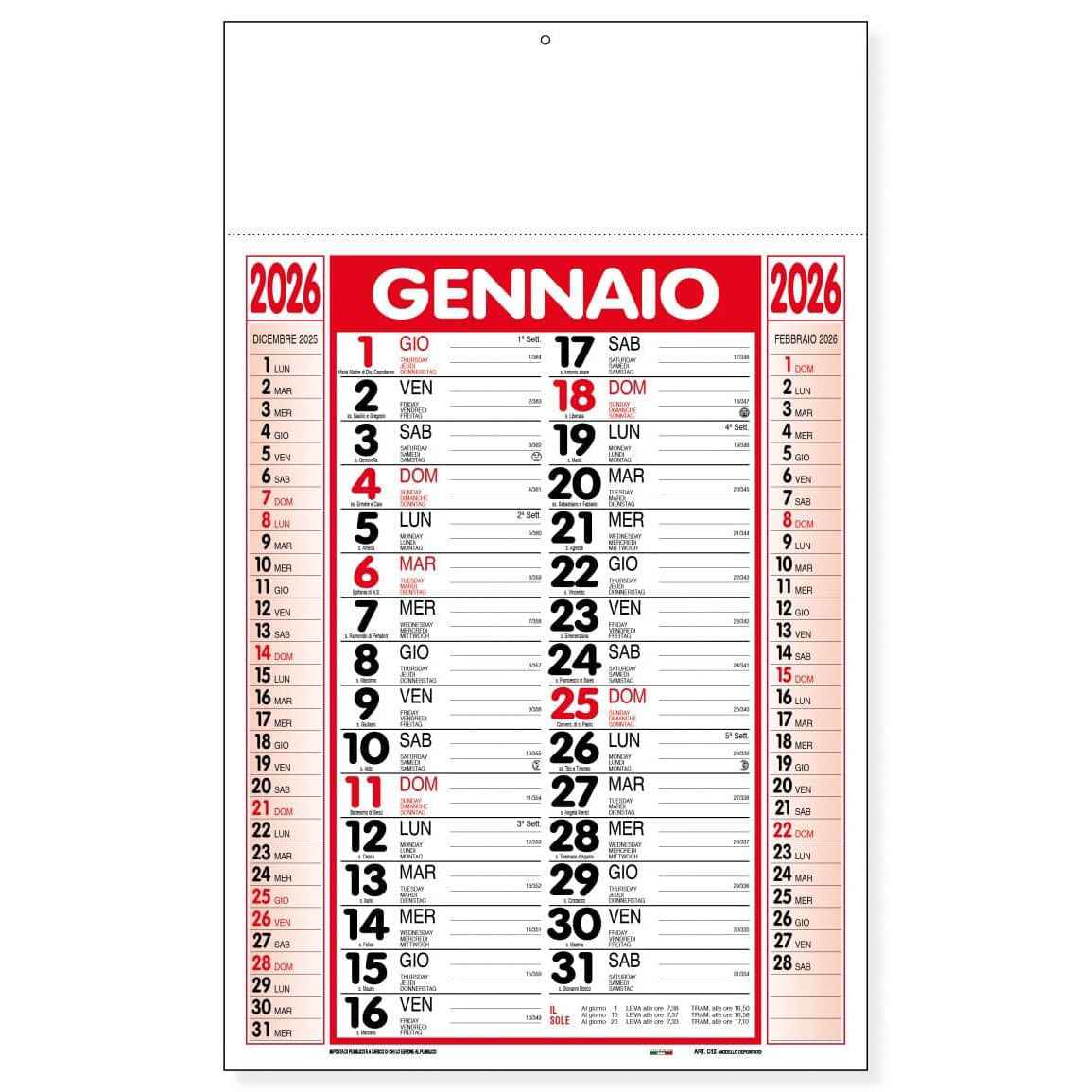 Calendario trimestrale