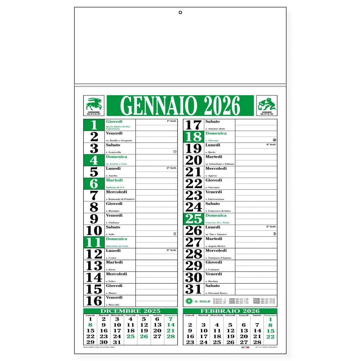 Calendario trimestrale