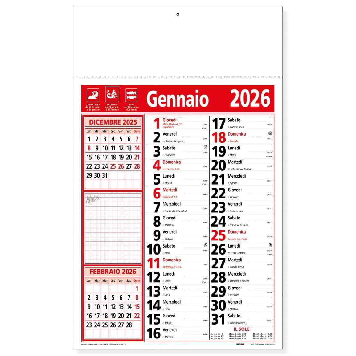 Calendario Note