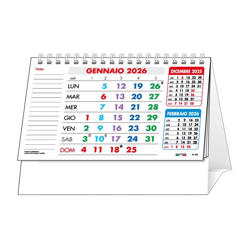 Calendarietto da tavolo