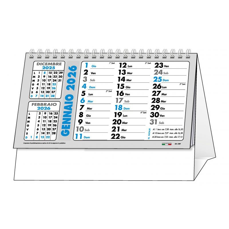 Calendarietto da tavolo